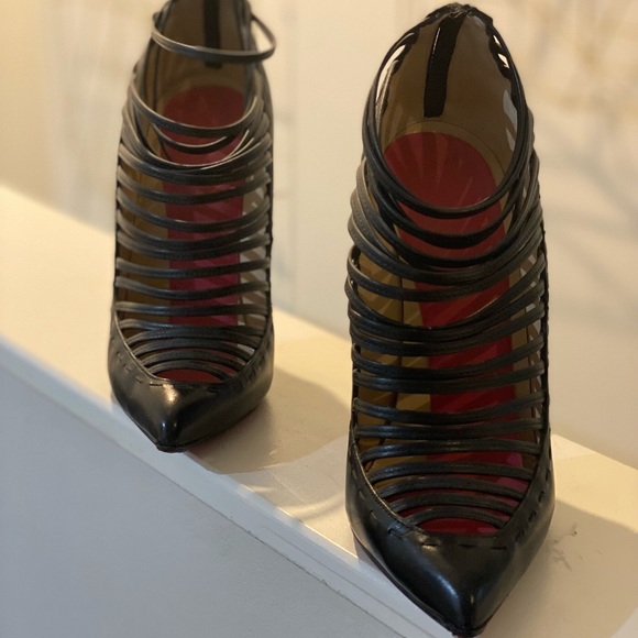 Louboutin Black Kid Leather Gortik 37 - Picture 3 of 8